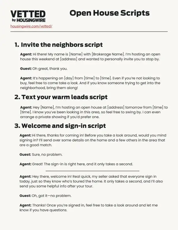 12 Open House Scripts to Impress Buyers and Win More Clients